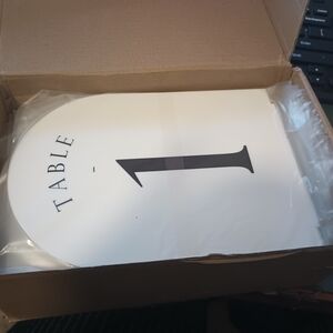 Table Numbers Sign "1-30" - White with Black Print